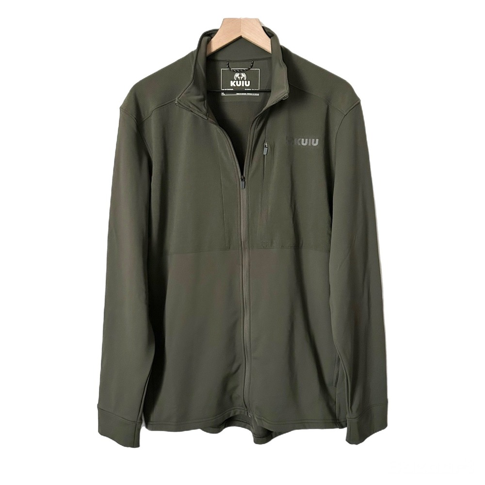 KUIU Men's Bicomp Full Zip Mid-Weight Fleece Jacket Wildwood Green Size XL